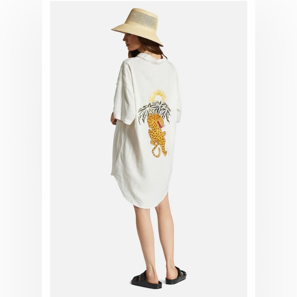 BRIXTON WOMEN'S CONDESA LINEN SHIRTDRESS OFF WHITE